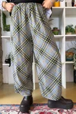 Arbi Needlecord Tartan Barrel Pant Steel